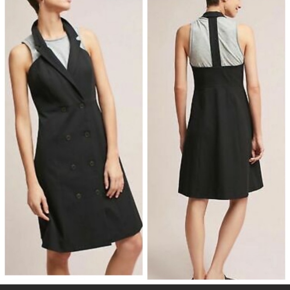 ANTHROPOLOGIE Maeve Loretta tuxedo dress sz 2